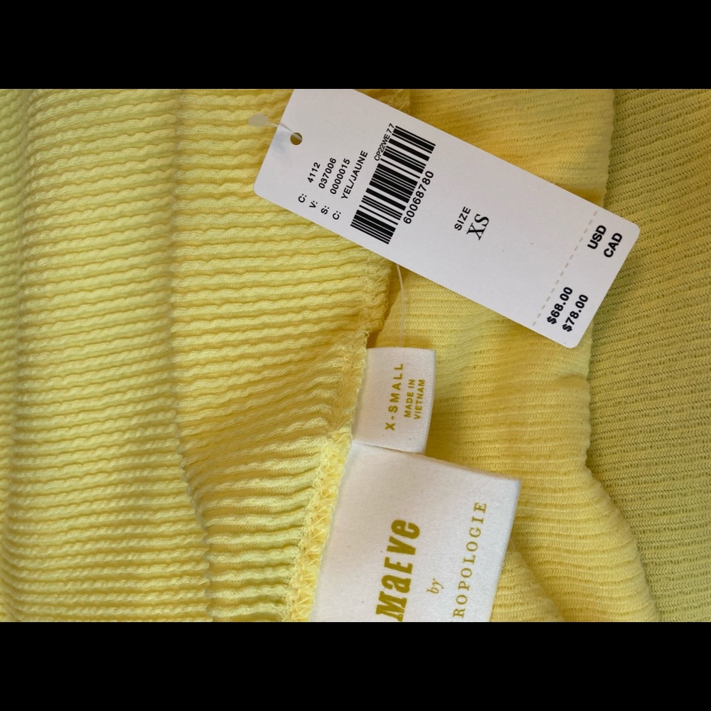 Anthropologie Yellow Pullover Top - Picture 5 of 11